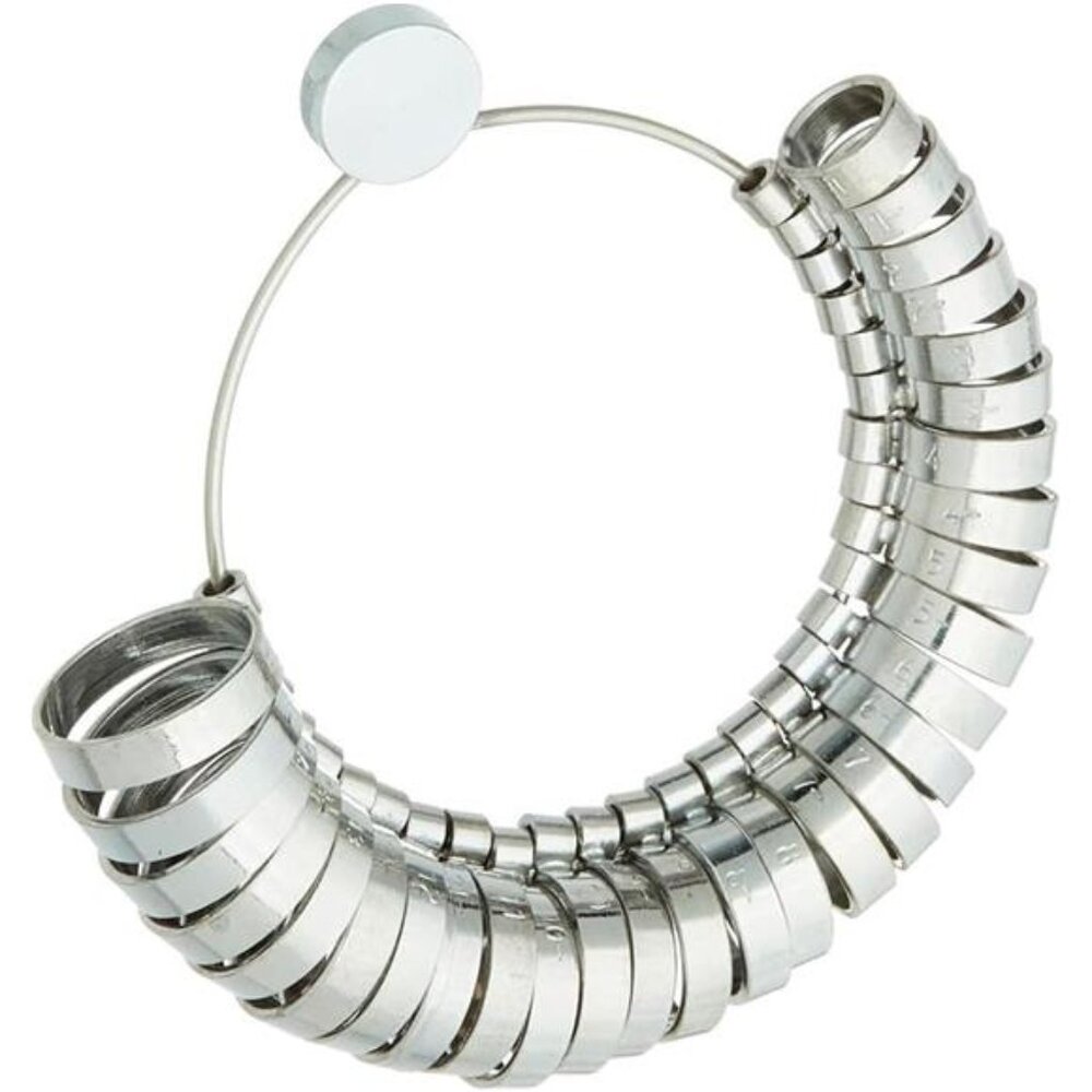 29-Piece Chrome Plated Stainless Steel Wedding Ring Sizer Set - USA Sizes